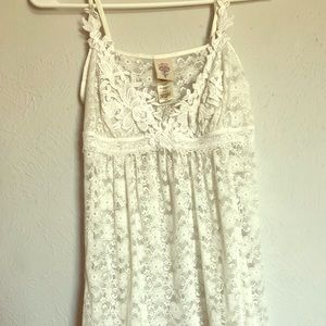 White lace babydoll chemise slip dress embroidered